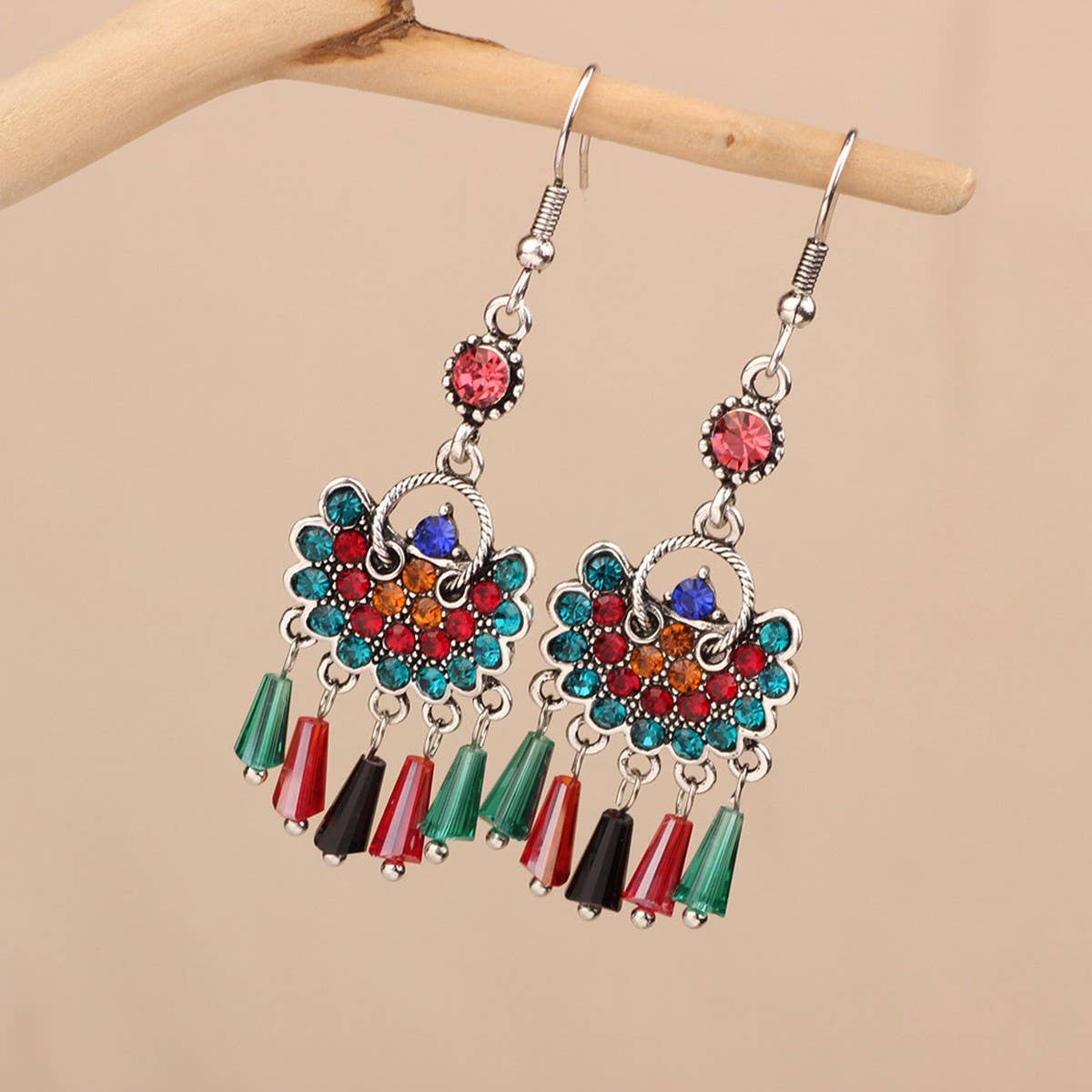 HIGH-END ALL-MATCH CRYSTAL TASSEL RETRO EARRINGS