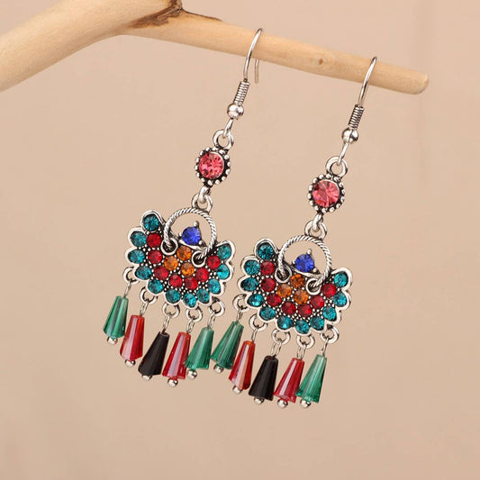 HIGH-END ALL-MATCH CRYSTAL TASSEL RETRO EARRINGS