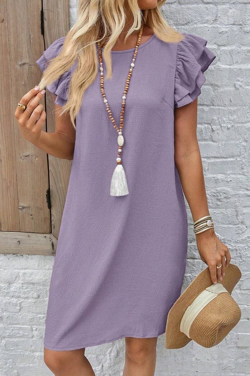 CWDSD10534_NEW FRESH, SWEET AND SLIM SOLID COLOR DRESS