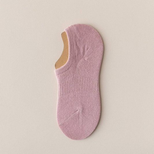 WOMEN'S SOLID COLOR SHALLOW INVISIBLE BOAT SOCKS