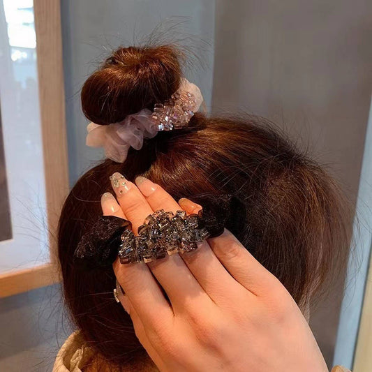 Simple Organza Hair Tie Elegant Soft High Elastic_CWAHA6782