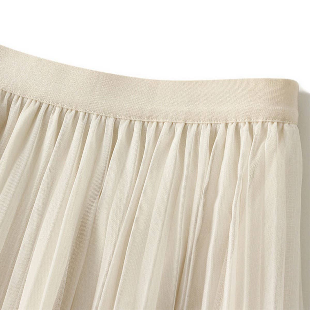 Floral Print Tulle Pleated Midi Skirt