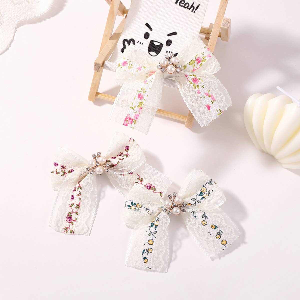 CHILDREN'S LACE MESH BOW HAIRPIN