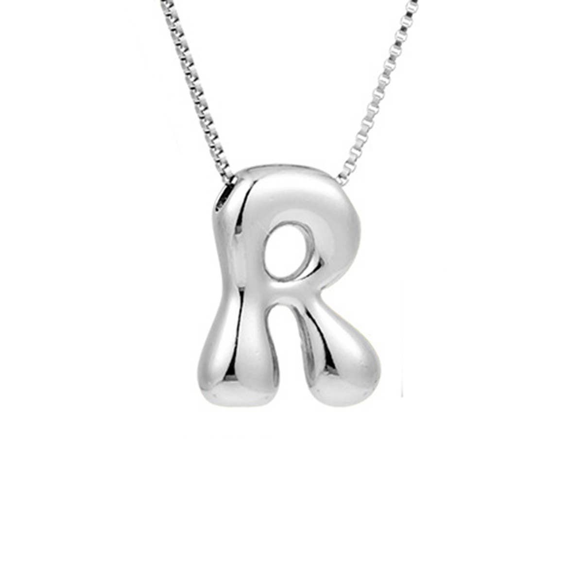 Hip Hop 26 Letters Pendant Necklace - Silver Chain