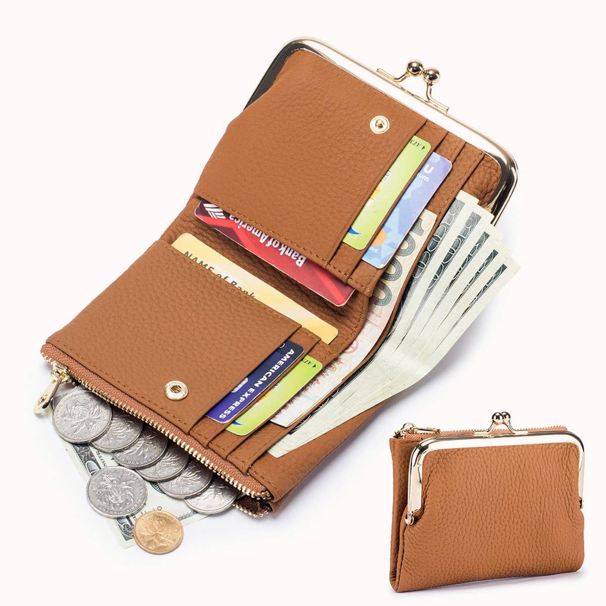 FASHION GENUINE LEATHER CLUTCH SHORT SIMPLE WALLET_CWAB3797