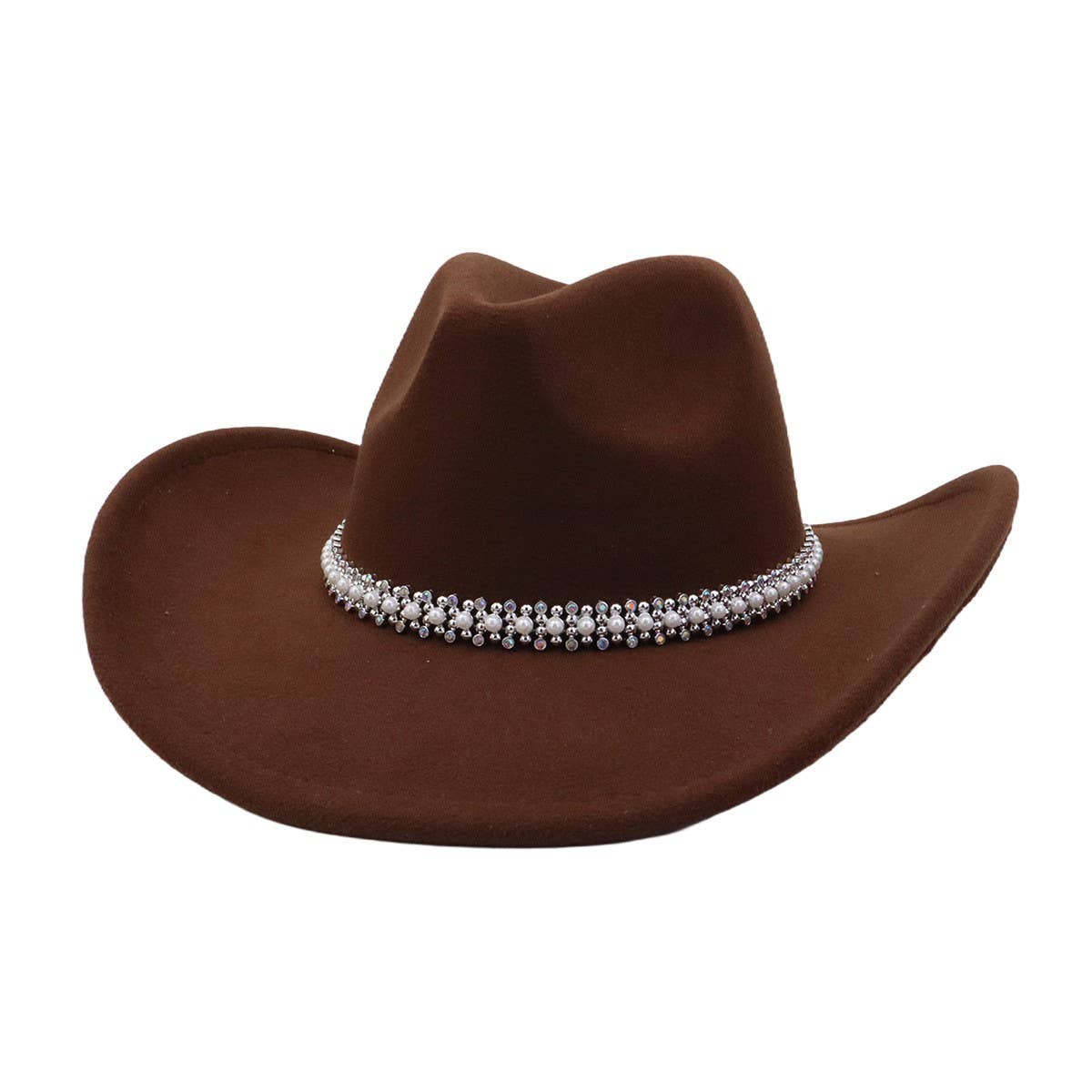 Western Ethnic  Felt Cowboy Fedora Hat_CWAH04374
