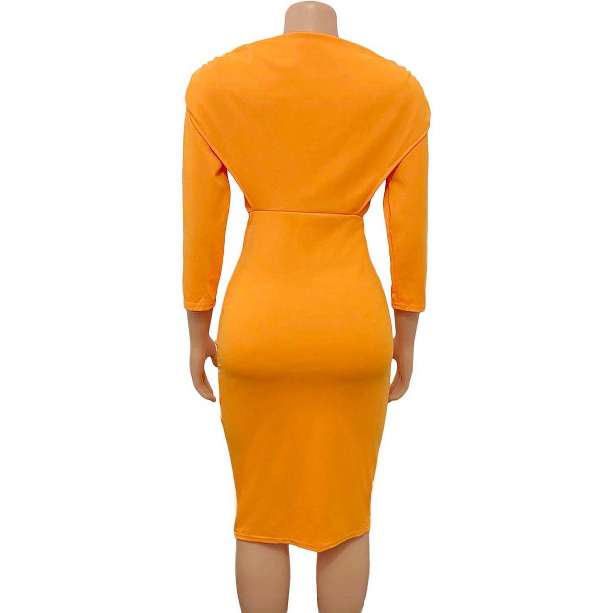 V-NECK SOLID COLOR HIP SEXY FASHION DRESS