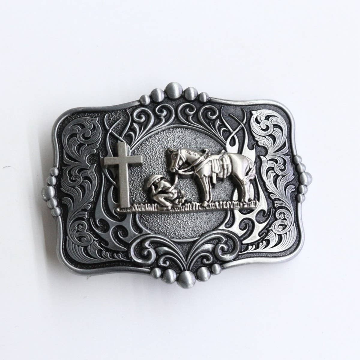 WESTERN BELT BUCKLE WITH ANIMAL PRINT_CWABE0430