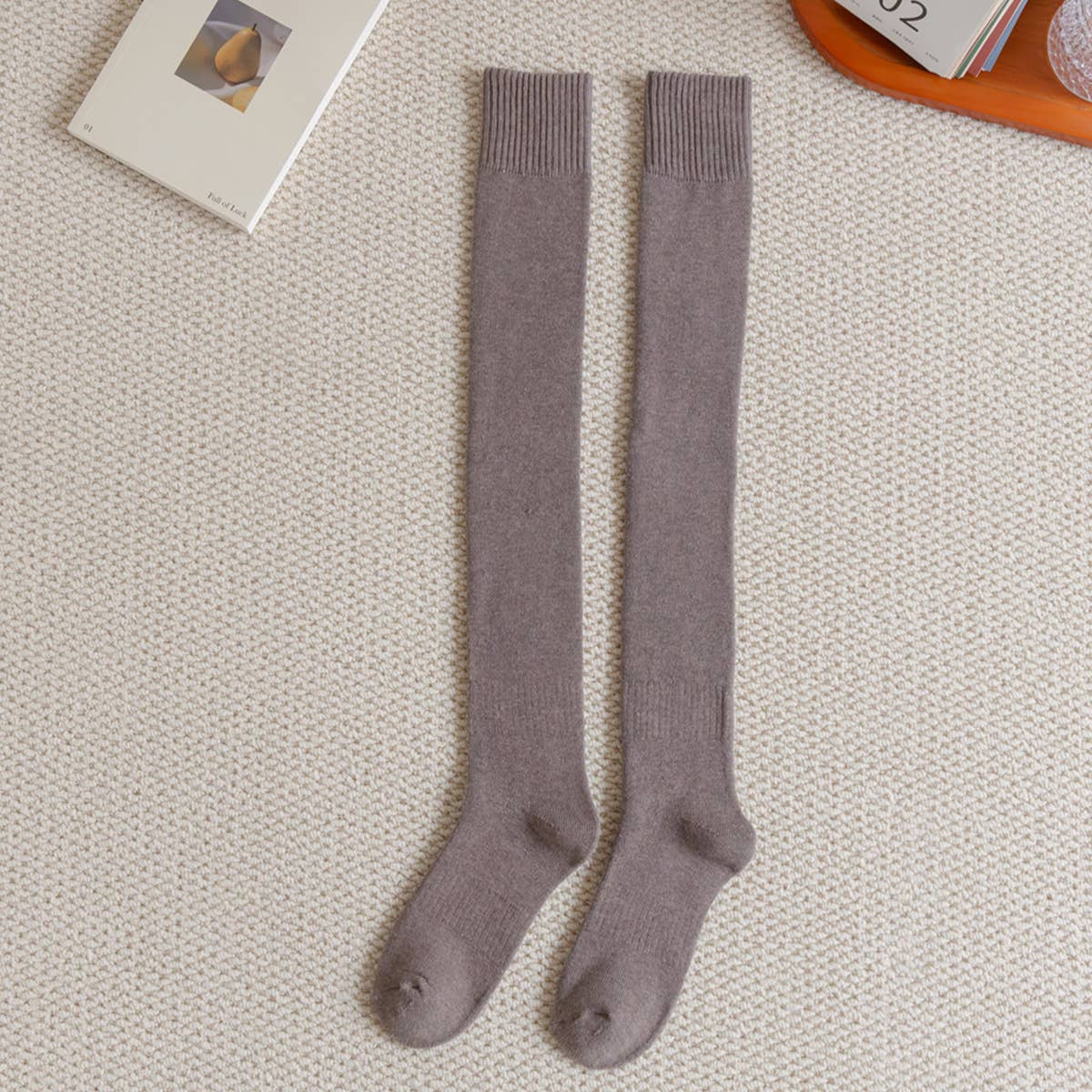 WOMEN PADDED WARM HIGH SOCKS COTTON SOCKS
