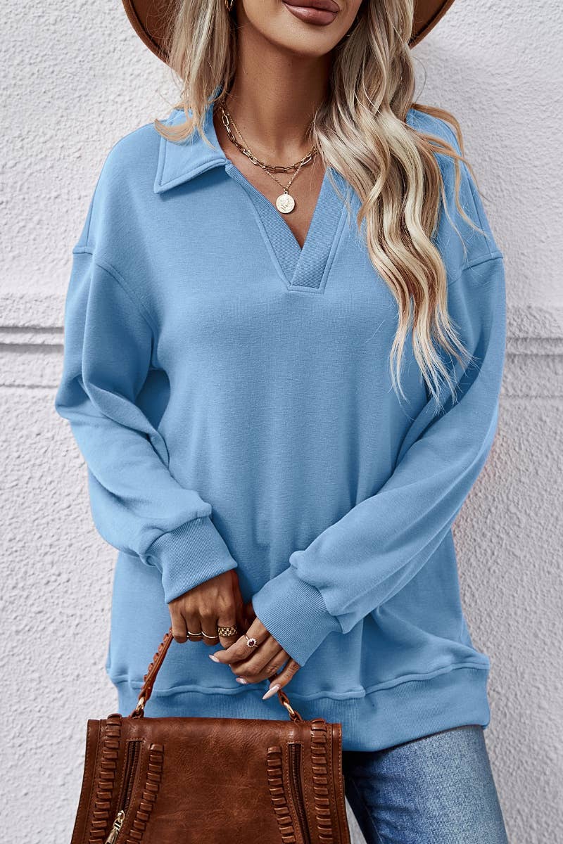 CWOHOL0967_WINTER LAPEL LONG SLEEVE FLEECE HOODIE