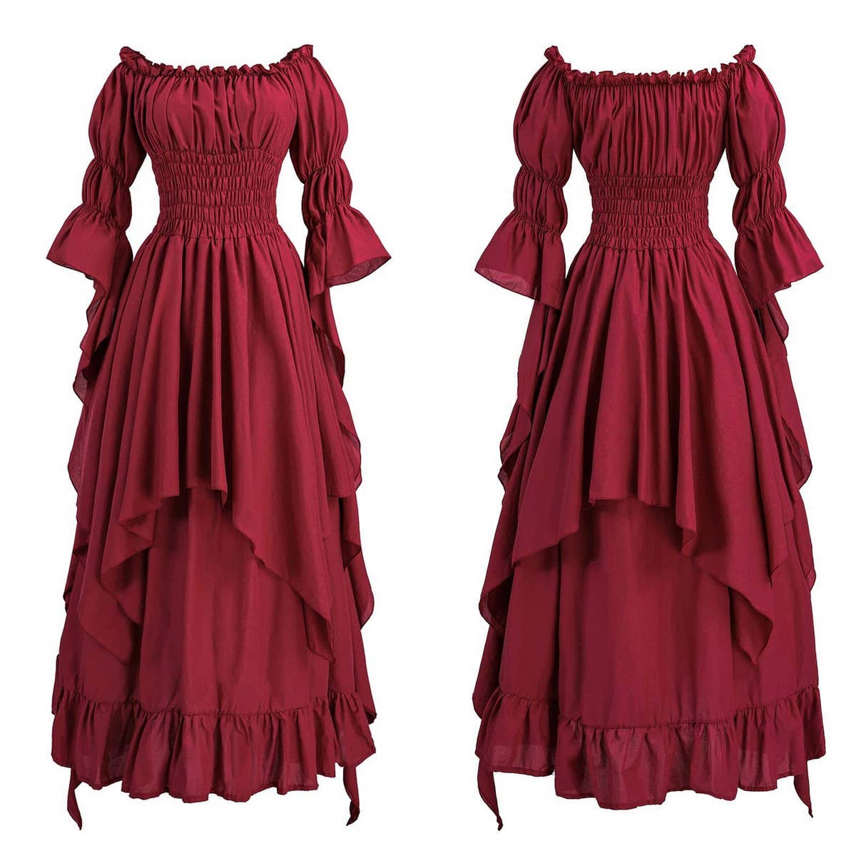 HALLOWEEN COSTUME SQUARE NECK TIED WAIST DRESS