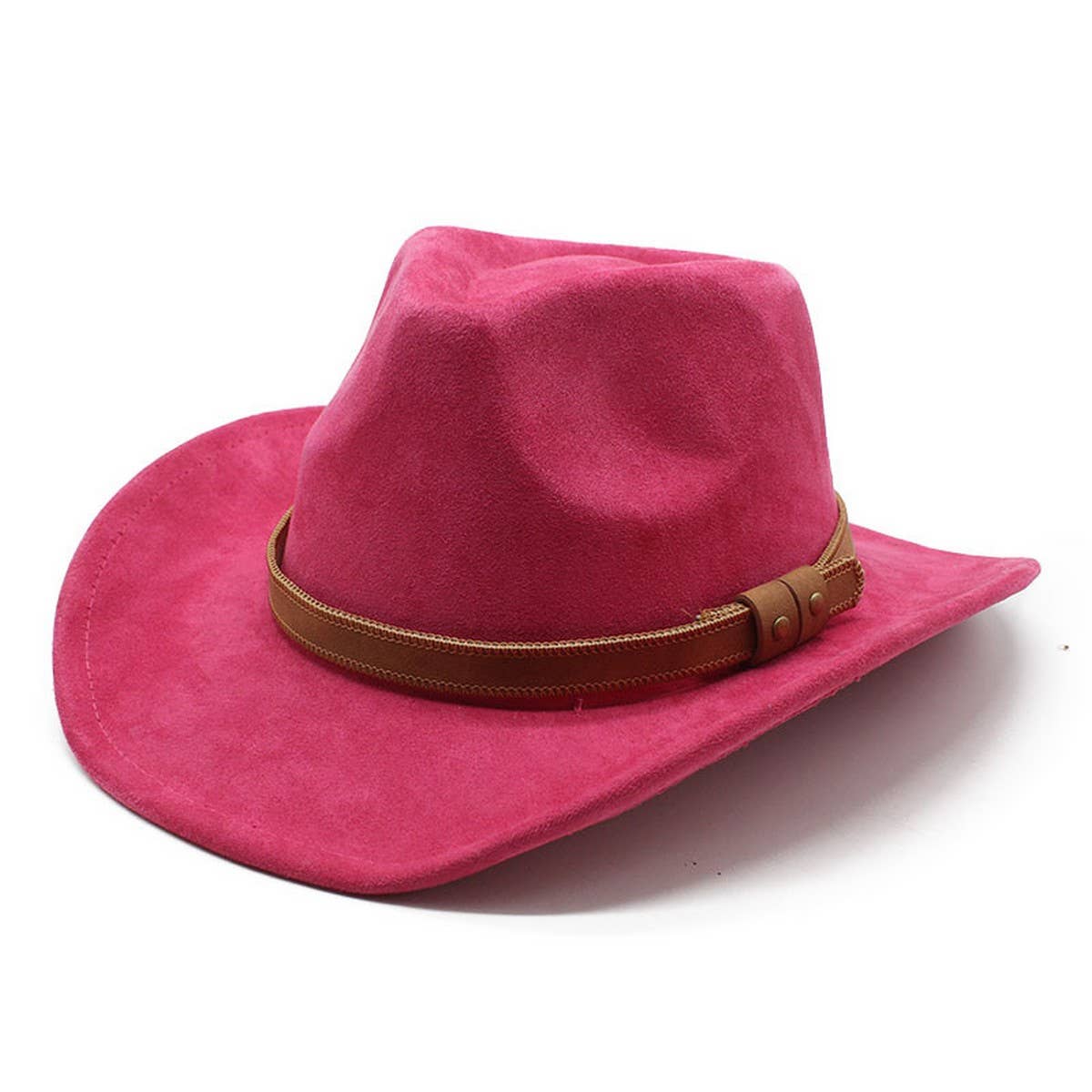Suede Cowboy Fedora Wool Felt Hat Unisex_CWAH2521