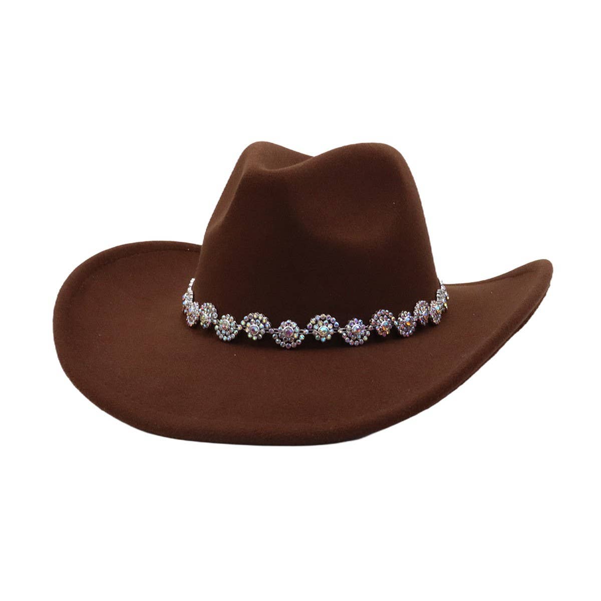 Western Ethnic  Felt Cowboy Fedora Hat_CWAH04373
