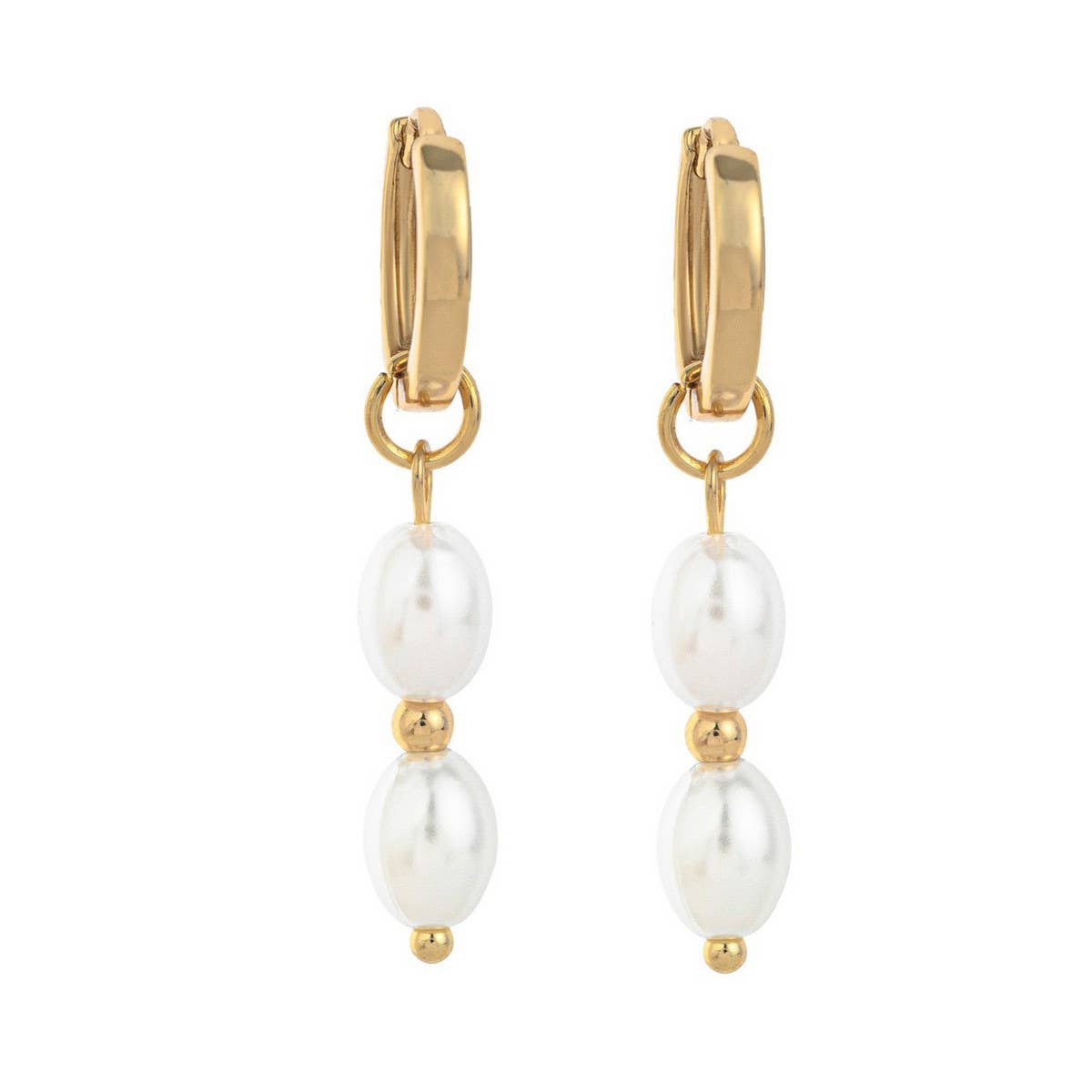 Irregular Pearl Design Trendy 18K Gold Earrings