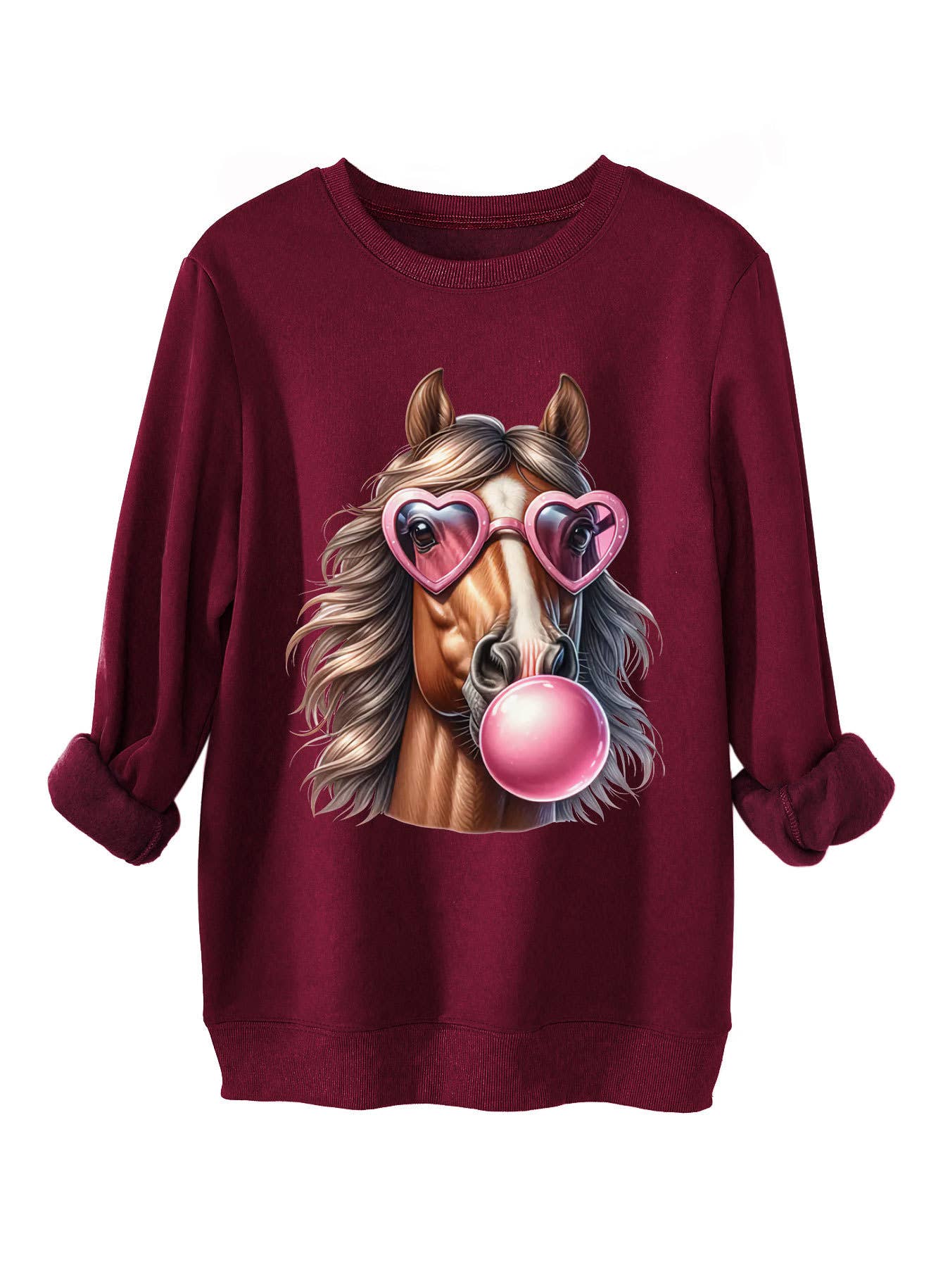 Horse head printed and thick thermal hoodie