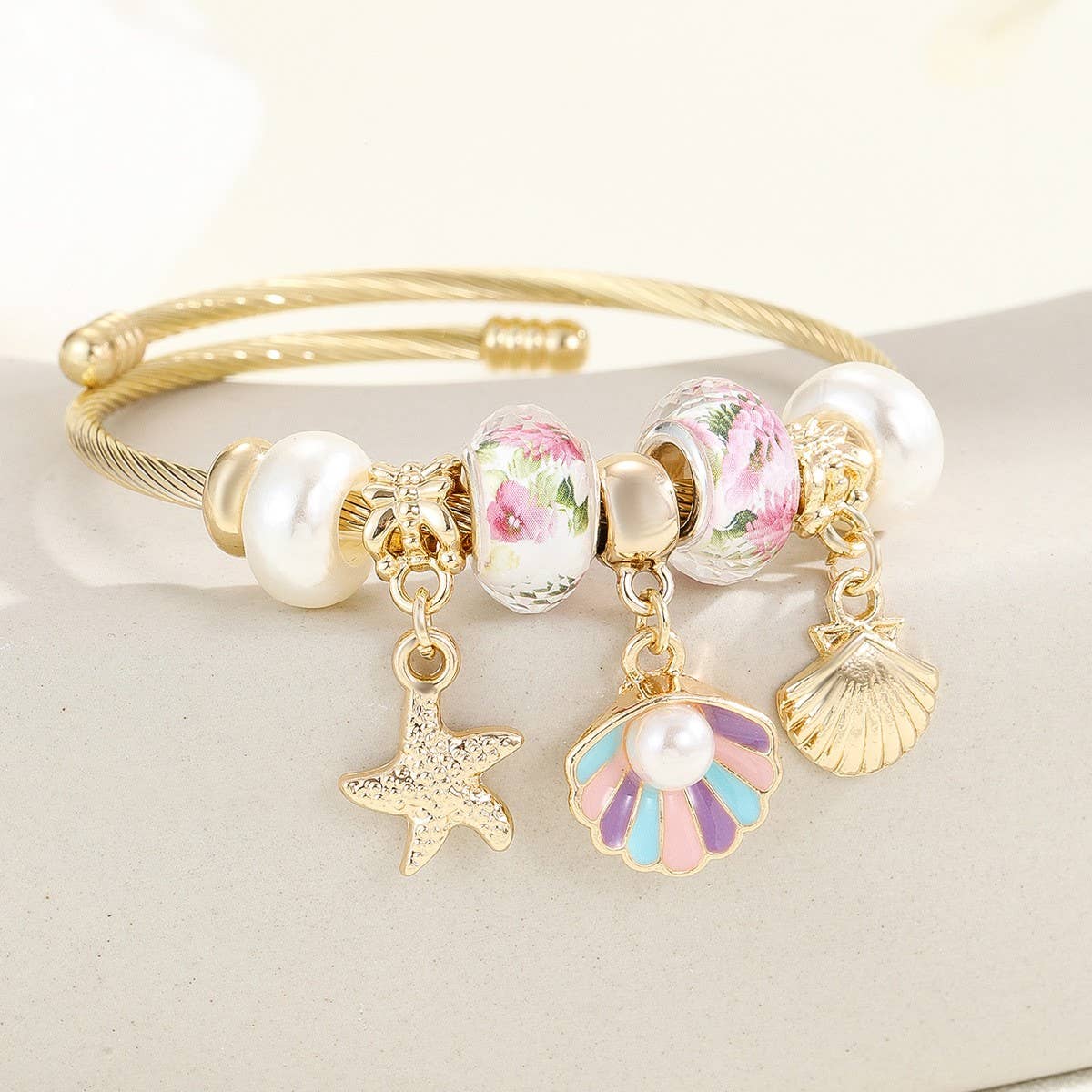 Alloy Stainless Steel Bracelet with Shell&Butterfly_CWMM8594