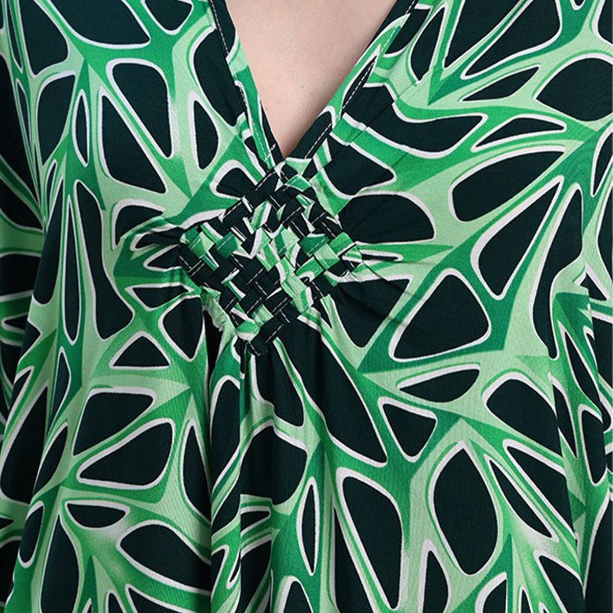 Geometric Print Rayon Beach Cover-Up Dress