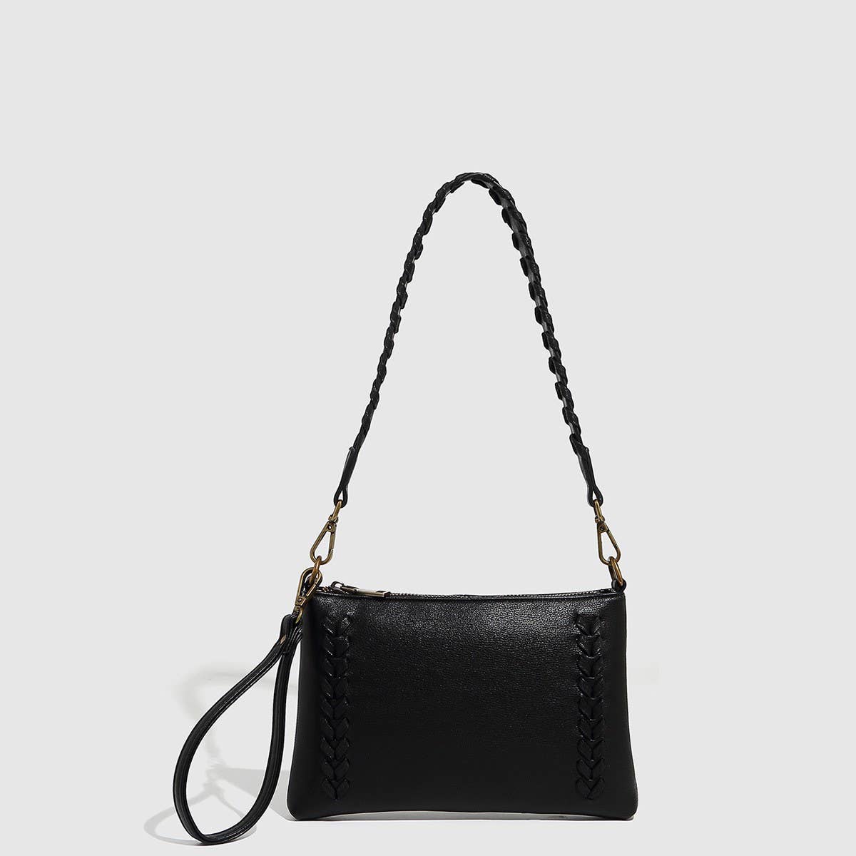 New PU Woven Drawstring Mini Shoulder Bag_CWAB5697