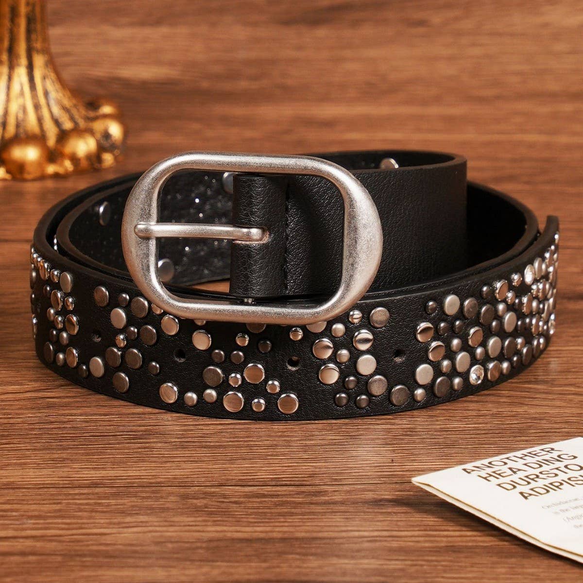 PUNK STREET HEAVY METAL CLAW STUD DIAMOND BELT_CWMM3932