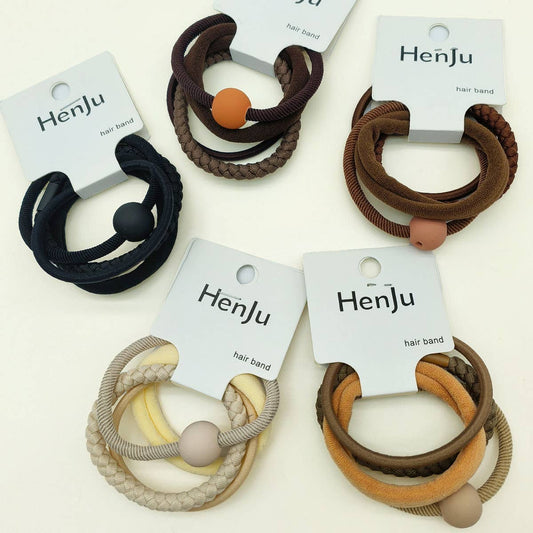4PCS/SET BALL SIMPLE HAIR TIES_CWAHA0333