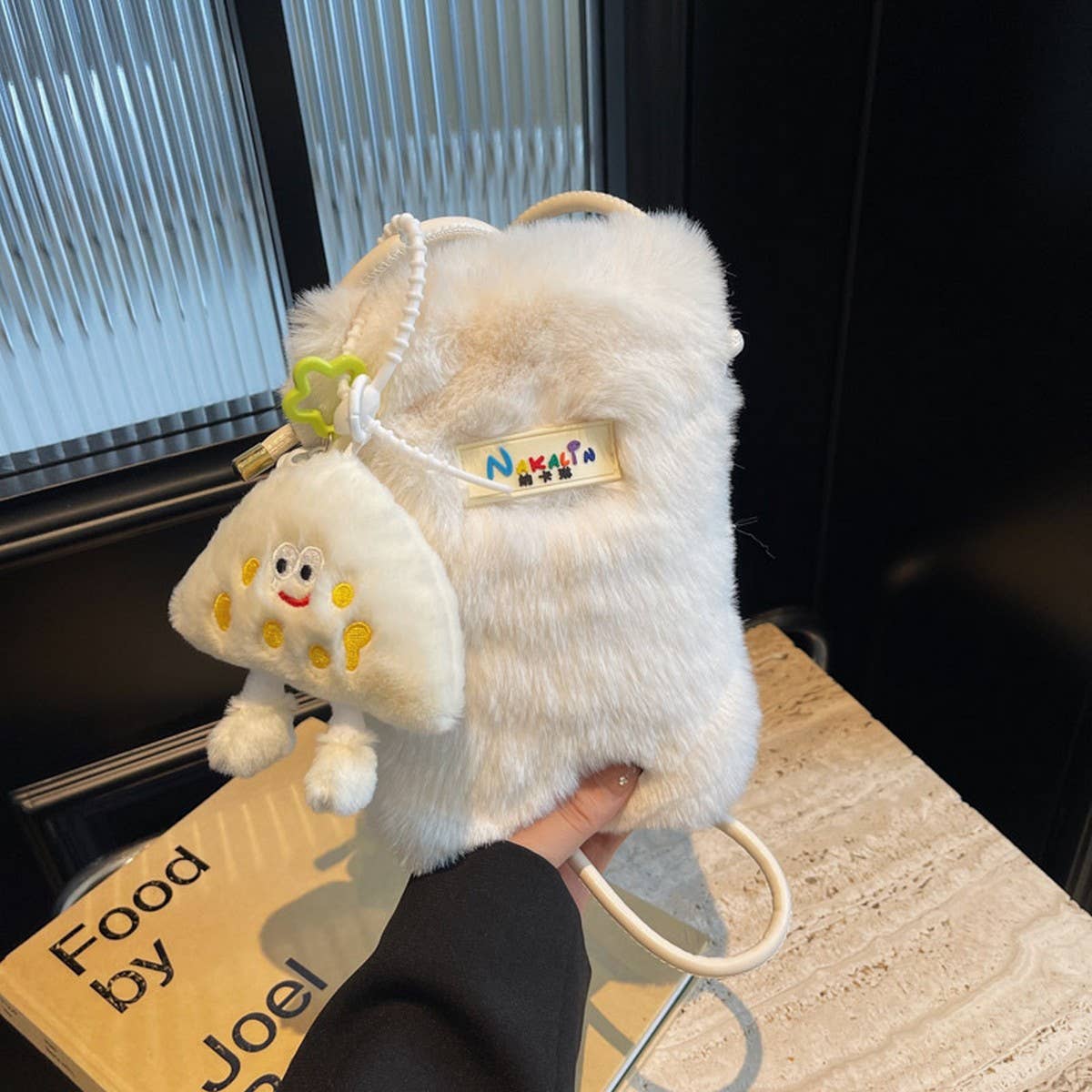 WINTER IMITATION REX RABBIT FUR SHOULDER PLUSH BAG_CWAB3960