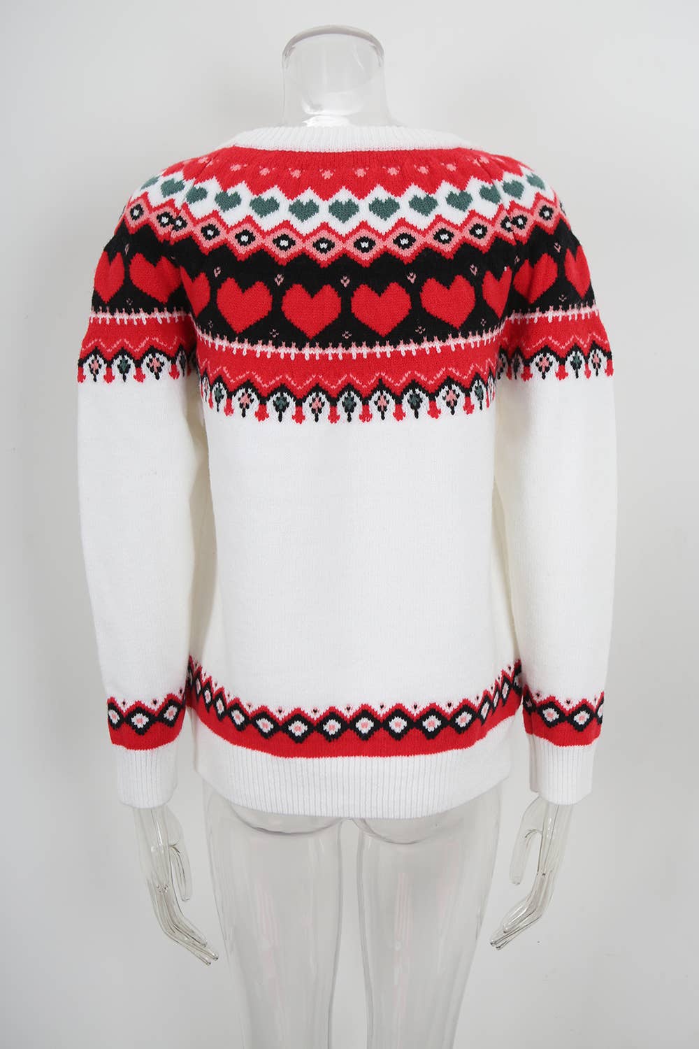 Valentine's Day ethnic-style jacquard sweater