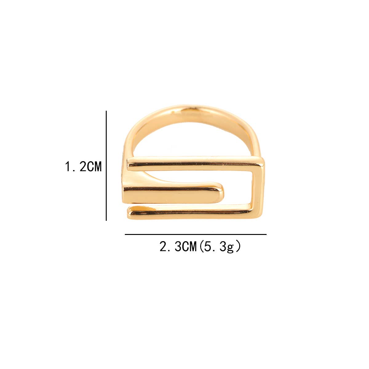 Fashion personality Open adjustable rectangular ring