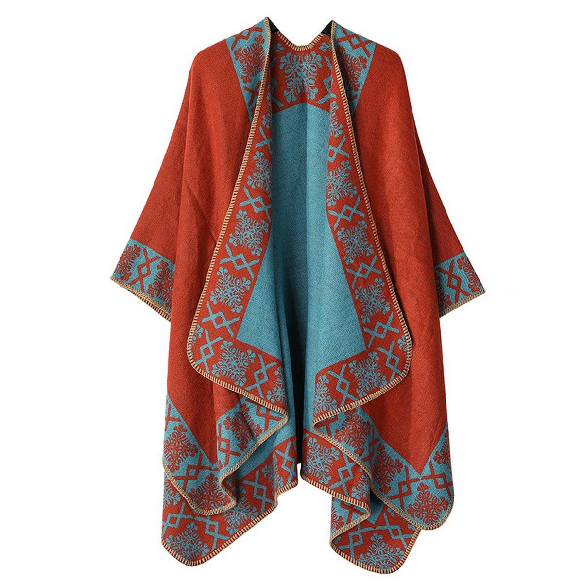 SHAWL SOLID COLOR IMITATION CASHMERE CAPE