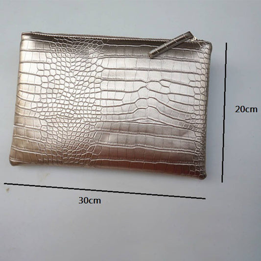 CROCODILE PATTERN GLOSSY HANDBAG_CWAB1379