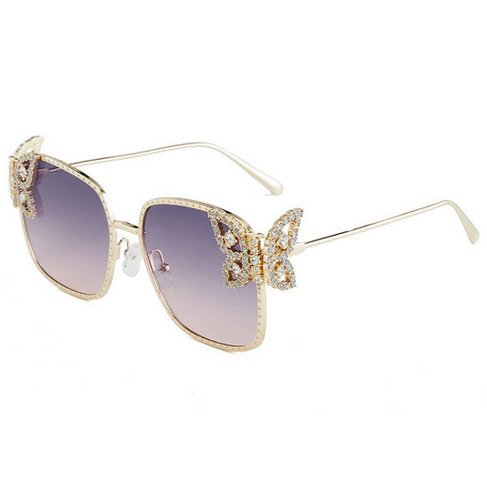 Luxury Rhinestone Butterfly Frame Sunglasses