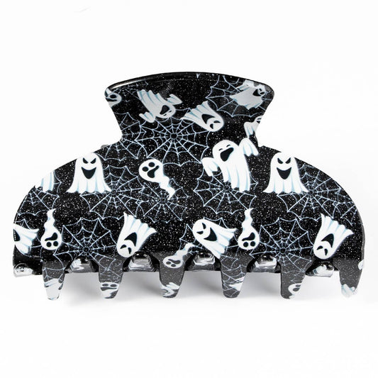 PUMPKIN GHOST ACRYLIC PRINTED HALLOWEEN CLIP