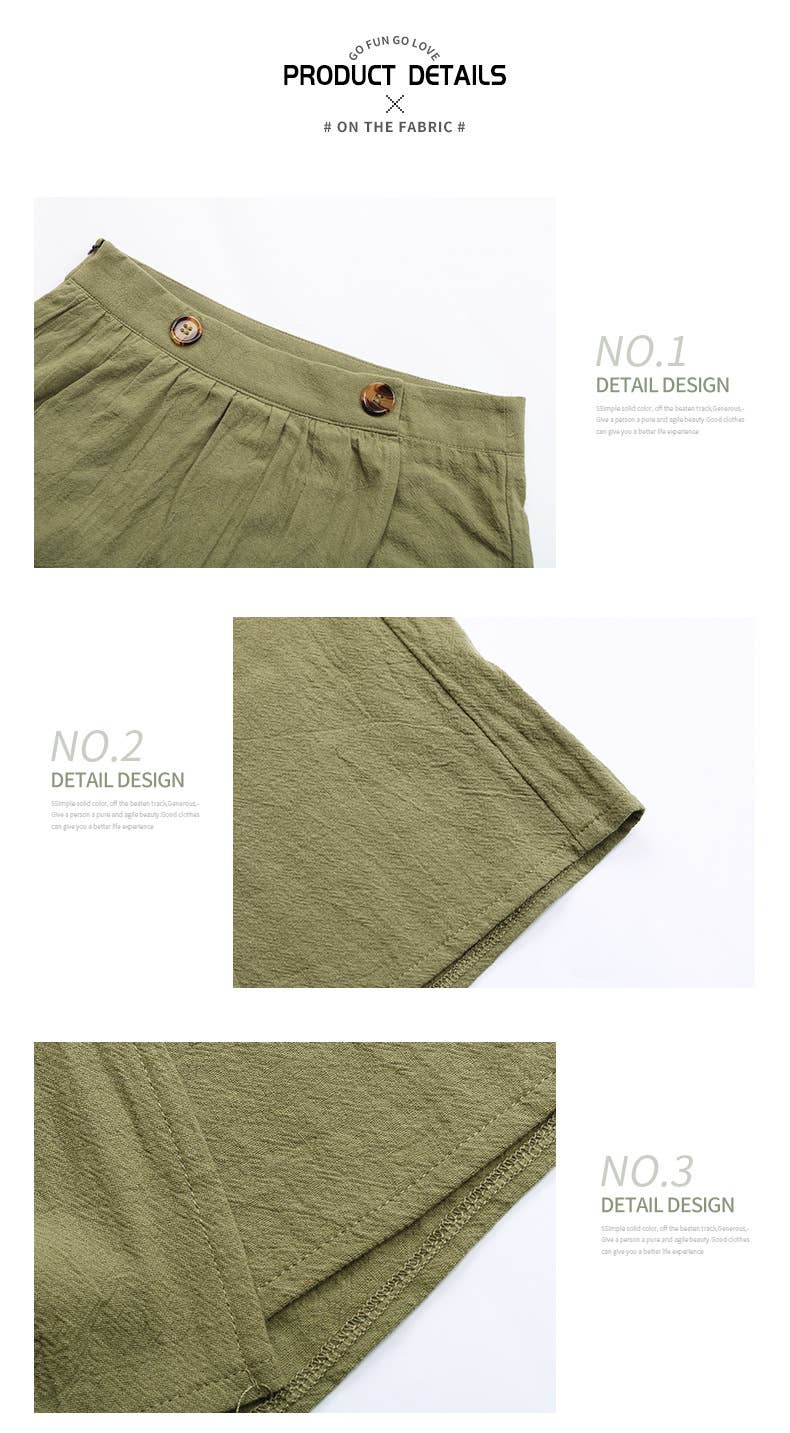 Loose culottes with button buttons