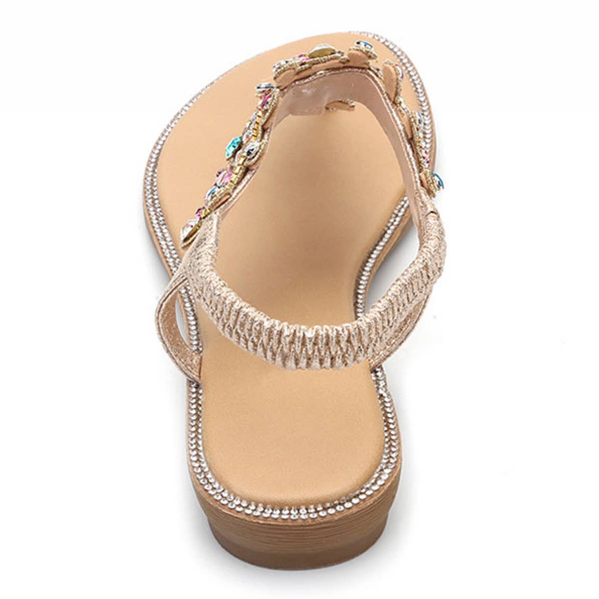 WOMAN BOHEMIAN STYLE GOLD  FLAT SANDAL