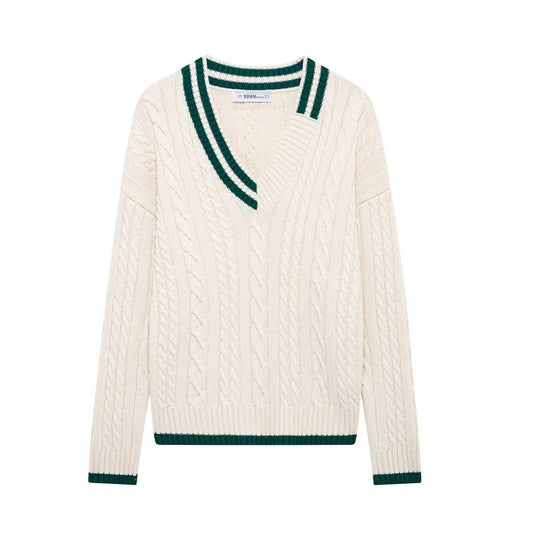 V-neck fashion all-in-one eight-strand sweater