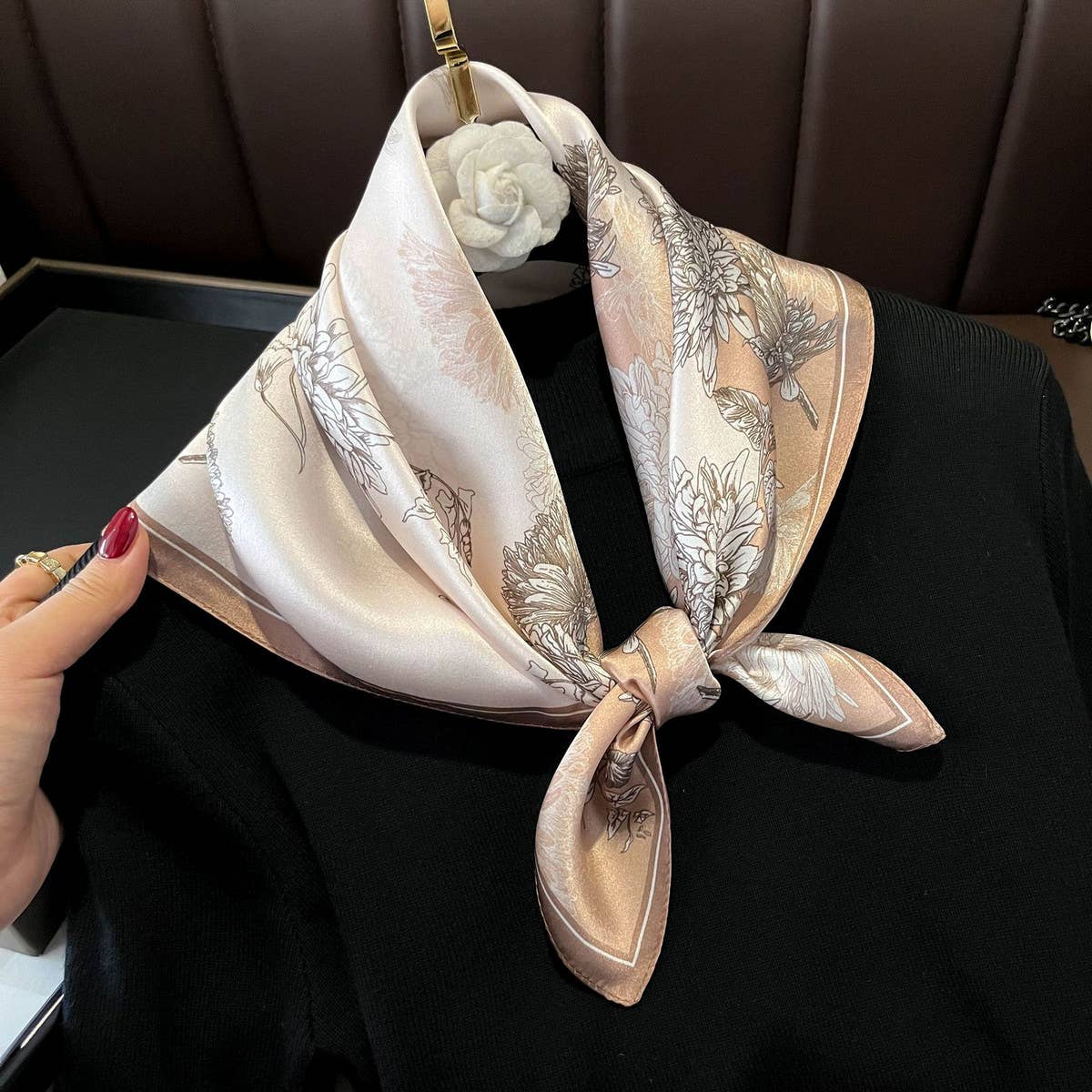 Pure Silk Ribbon Scarf 100% Mulberry Long Tie_CWASC0542
