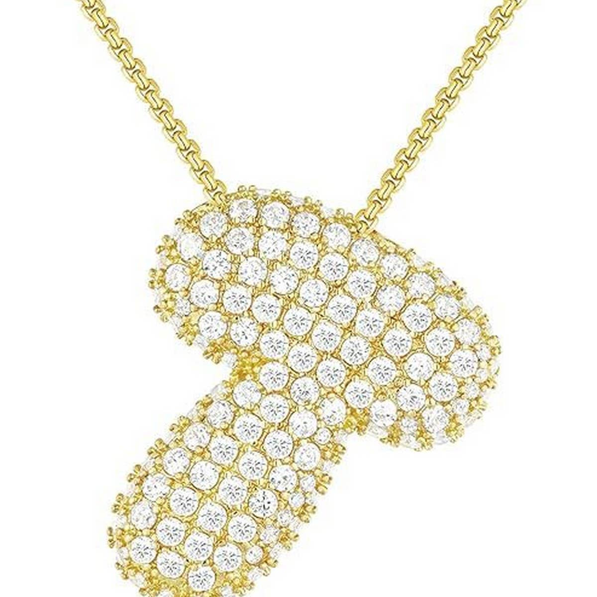 26 Letters Necklace - Copper Zirconia Pendant_CWMM5864