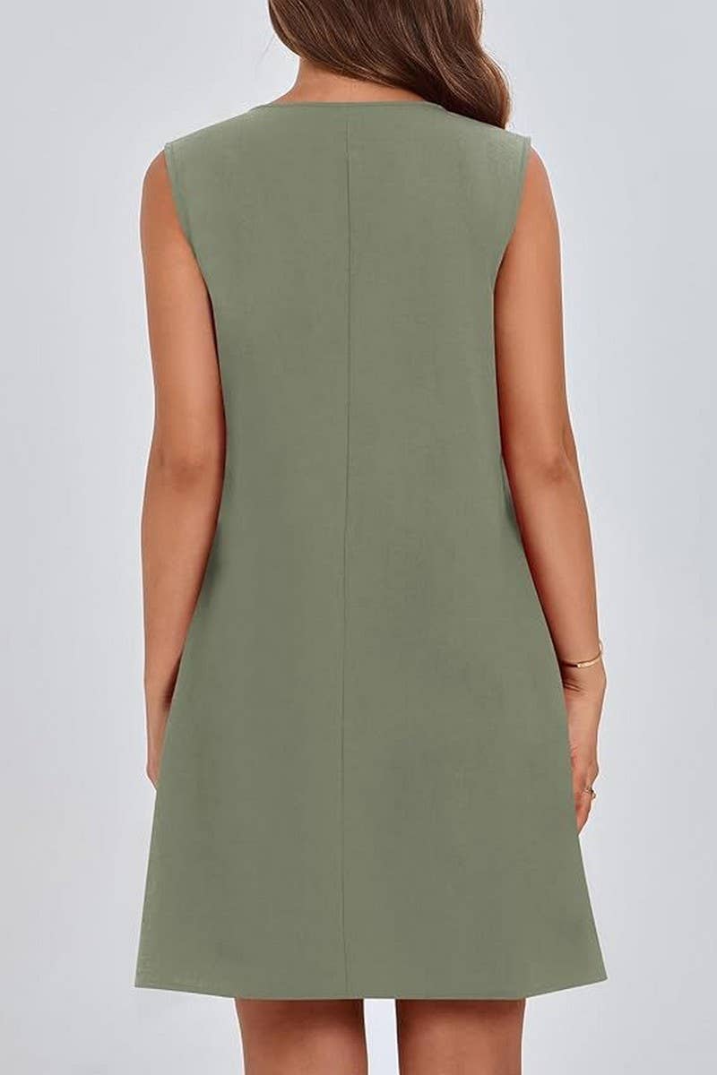 CWDSD10614_SUMMER FASHION SHORT SLEEVELESS RESORT DRESS