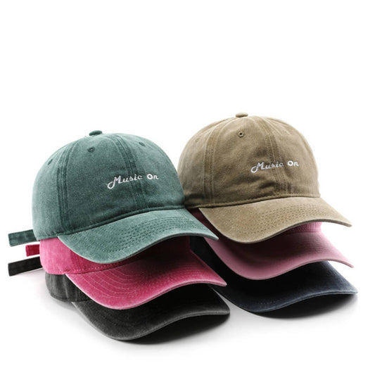 Vintage Washed Letter Embroidered Baseball Cap_CWAH1291