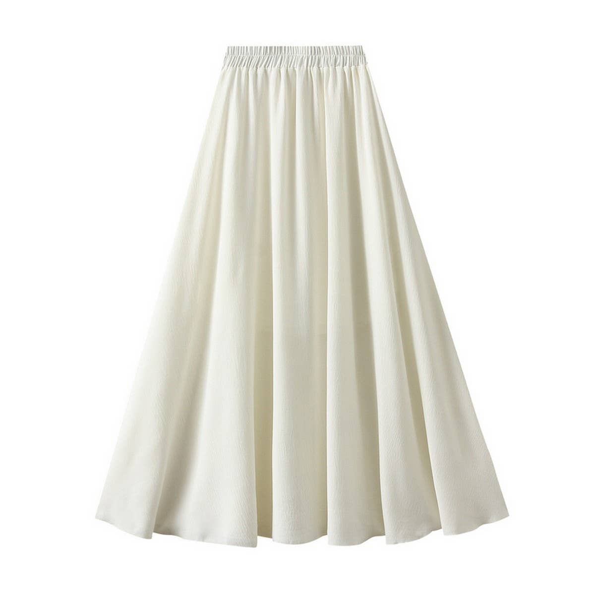 High-Waist A-Line Loose Fit Flowy Midi Skirt