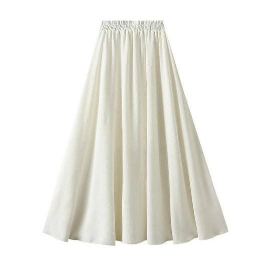 High-Waist A-Line Loose Fit Flowy Midi Skirt