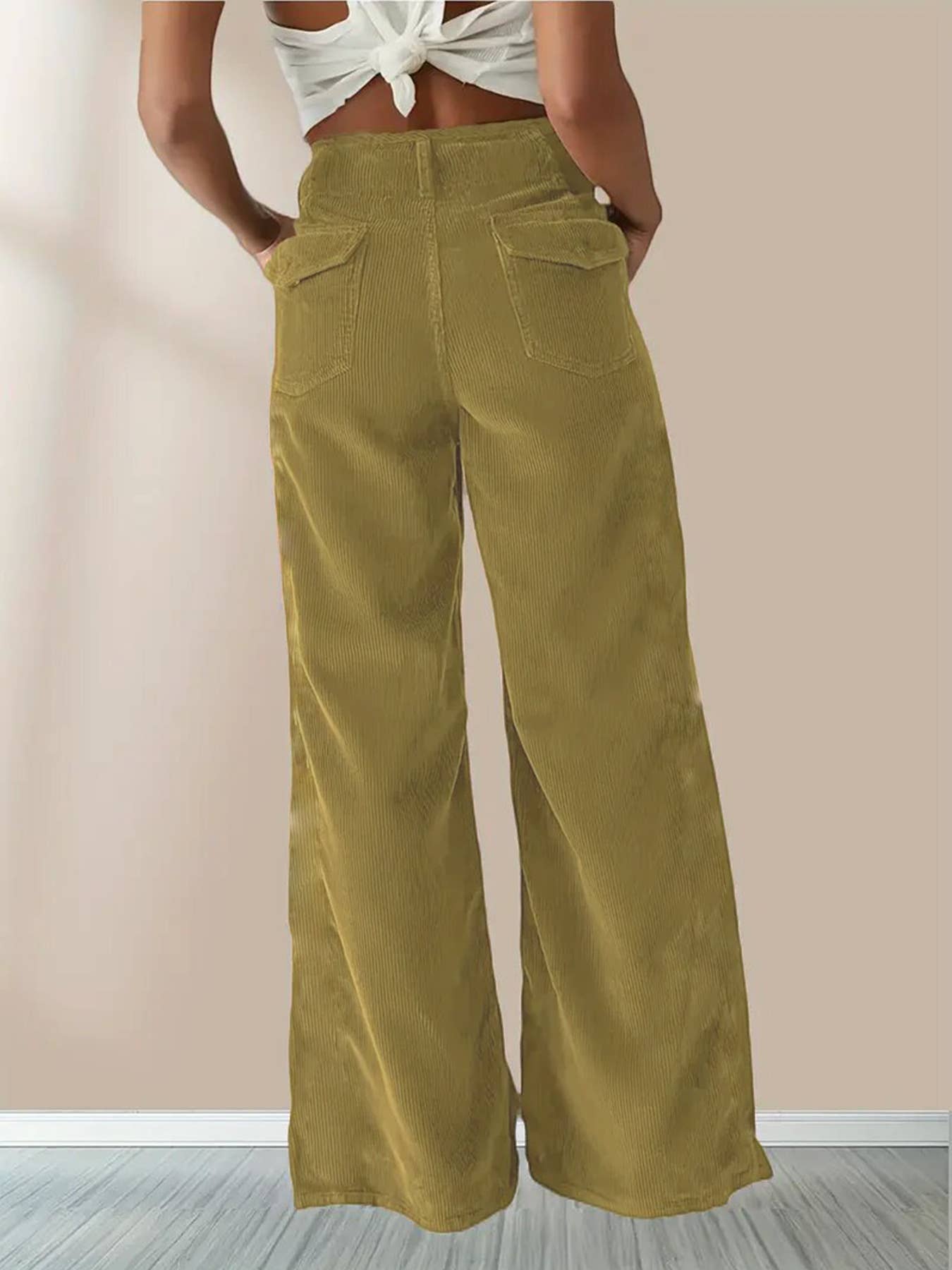 SLIM SLIM CASUAL STRAIGHT PANTS WITH HIGH WAIST