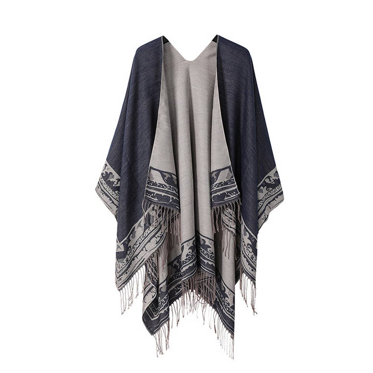 SOLID COLOR DOUBLE-SIDED CAPE SHAWL OUTER CAPE_CWASC2134