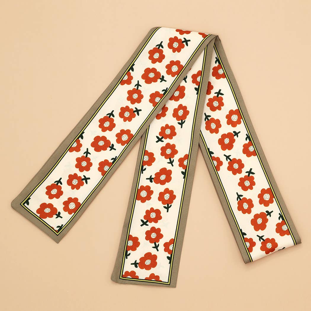 Floral Letter Print Scarf ? Headband & Bag Strap