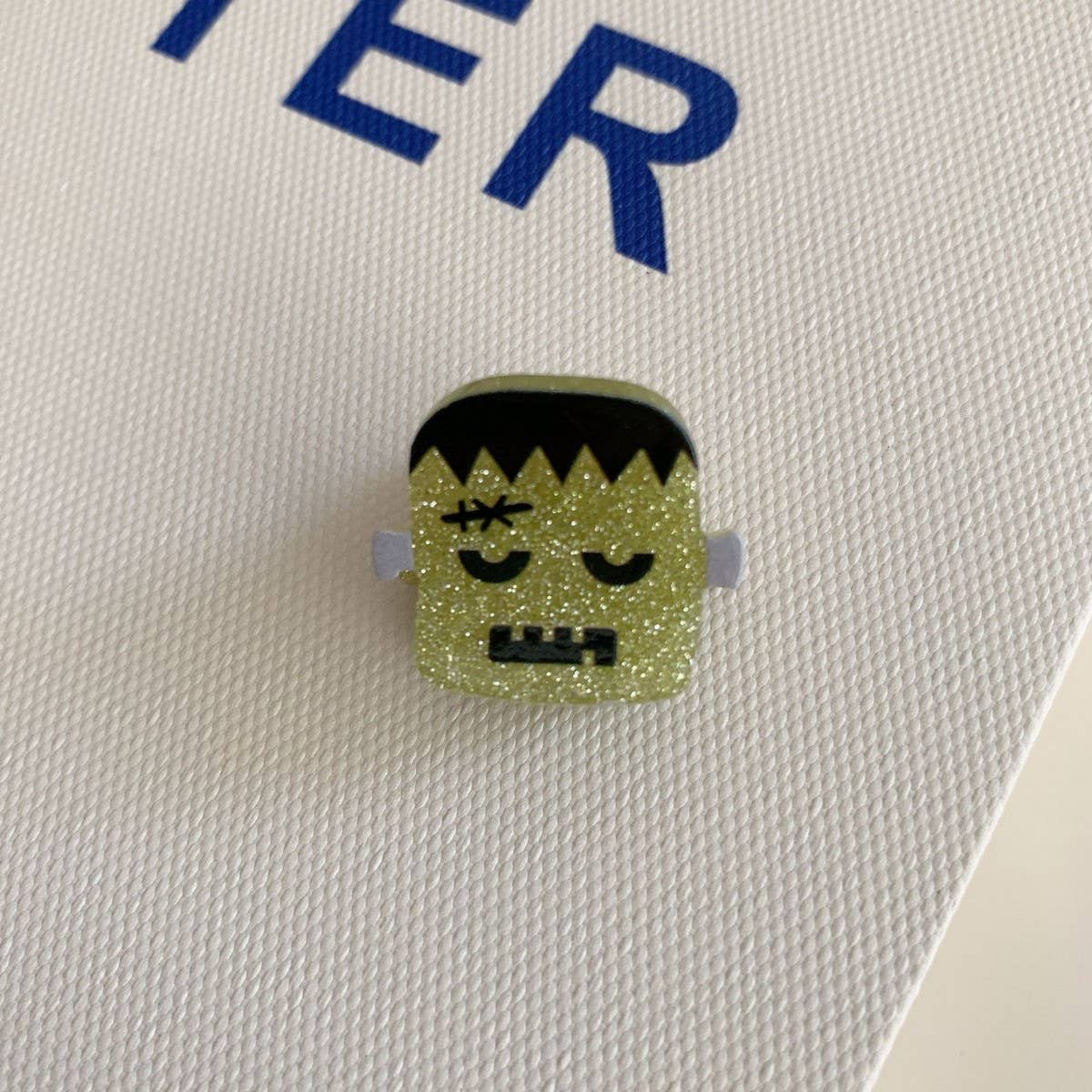 CWAHA07727_HALLOWEEN GHOST PUMPKIN BAT ACRYLIC HAIR CLAW