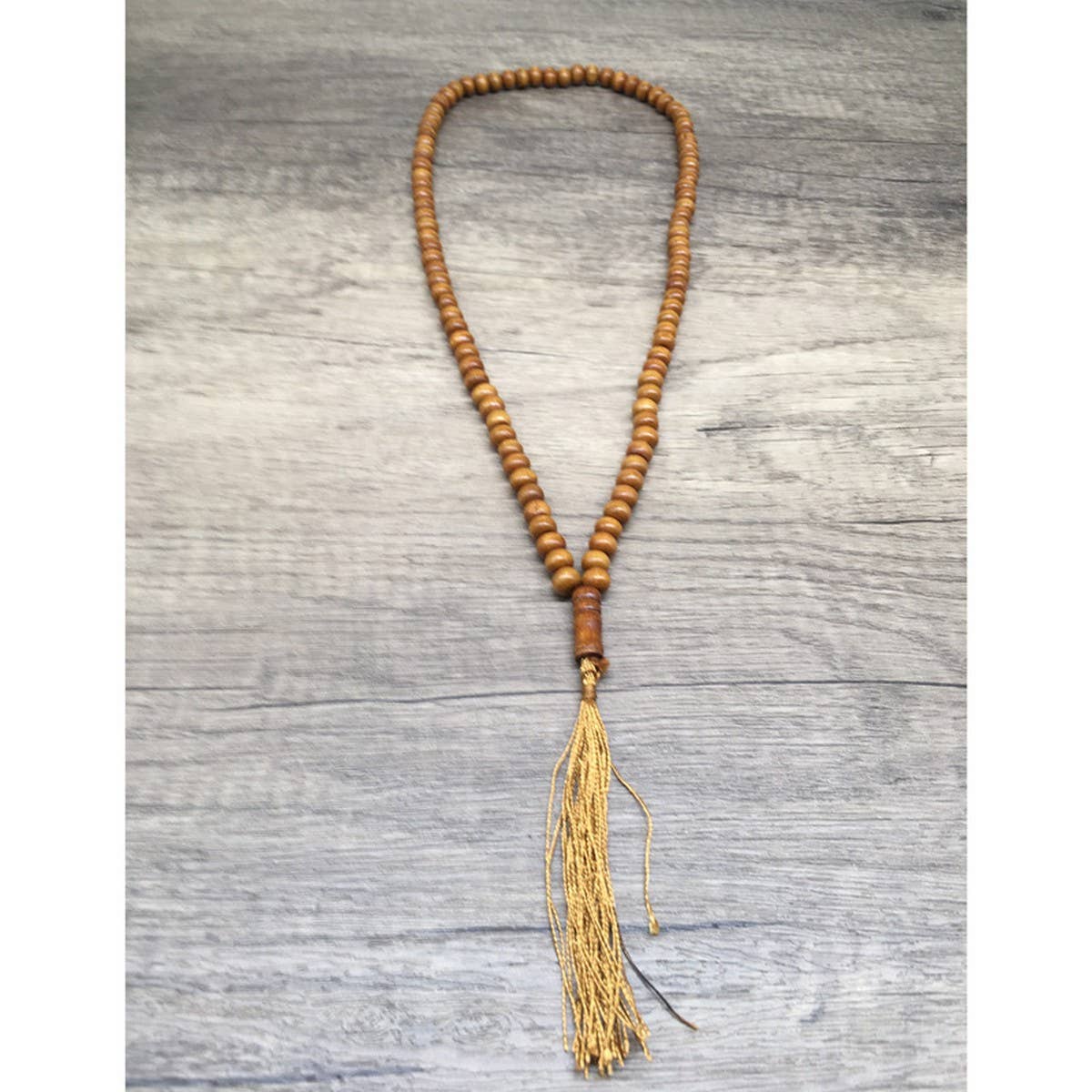 WOODEN BEAD Y-SHAPED TASSEL HANDMADE BEADEDNECKLACE_CWMM4568