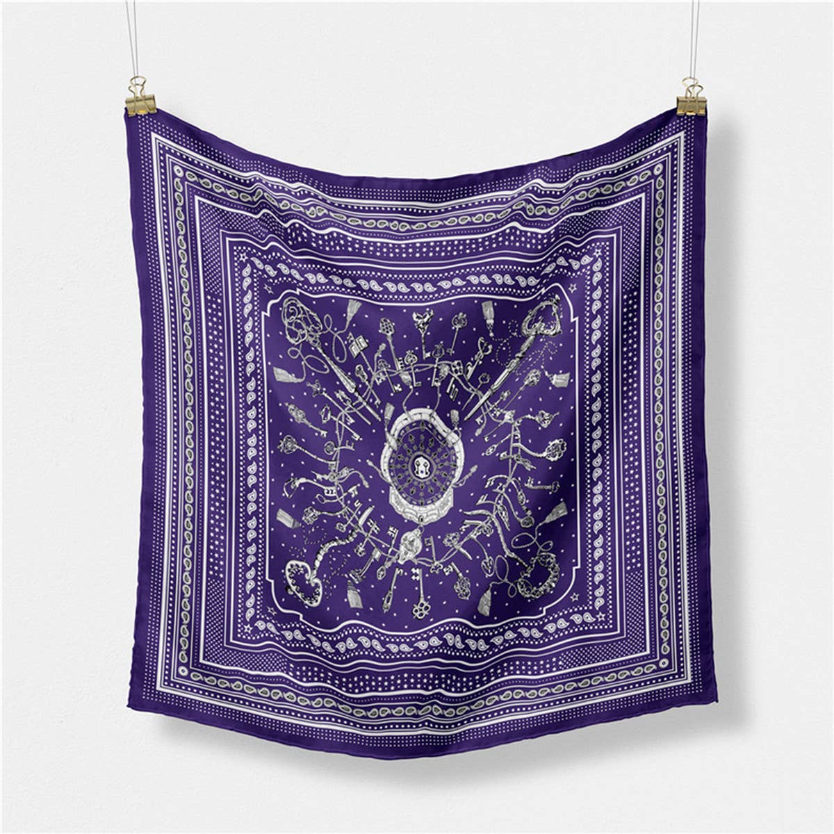 Faux Silk Paisley Print Scarf - Vintage Neck Wrap