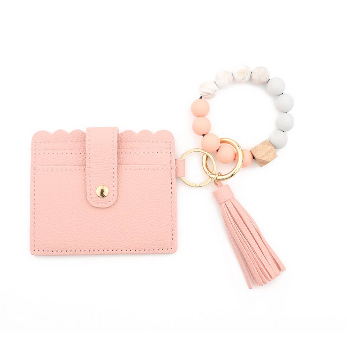 LEATHER WALLET TASSEL KEYCHAIN BRACELET