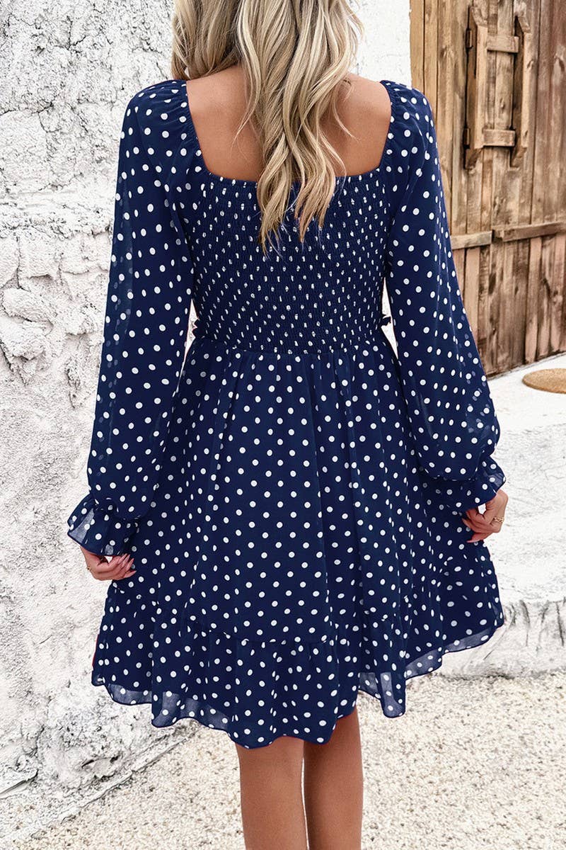 TEMPERAMENT CASUAL POLKA DOT DRESS_CWDSD2818