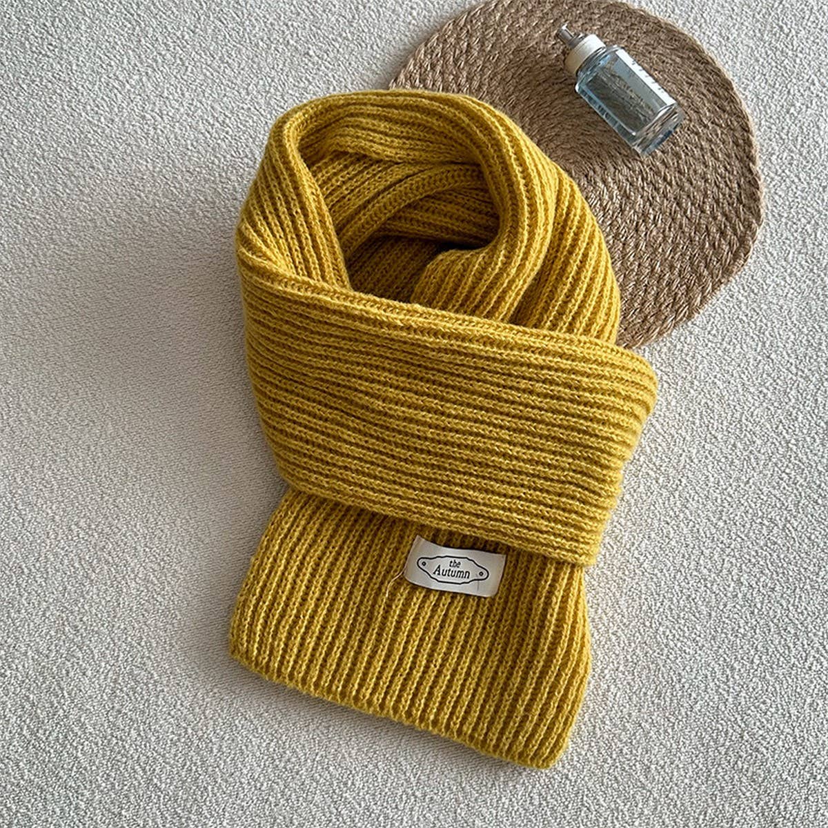 Solid Color Knit Scarf - Unisex Winter Essential_CWASC2280