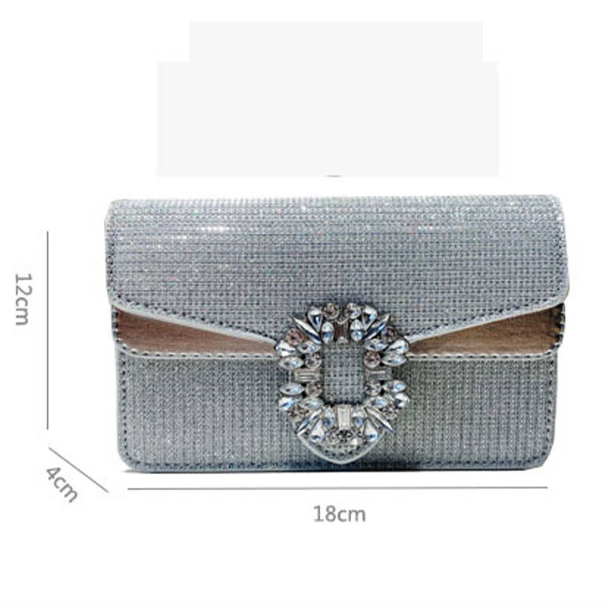 Trendy diamond-encrusted chain square bag